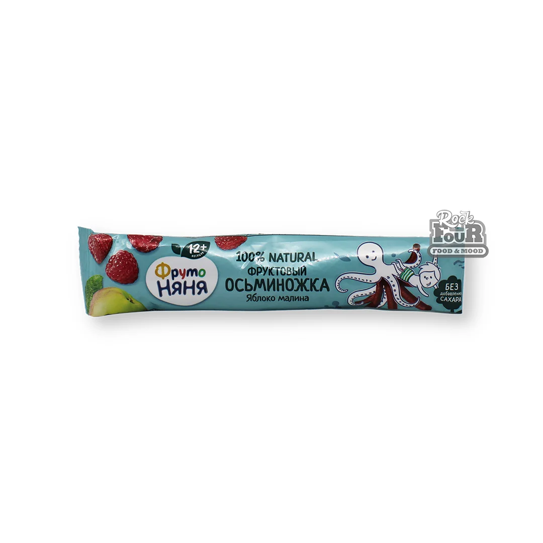 Children's food "FrutoNyanya Fruit Octopus" with apple and raspberry 15g